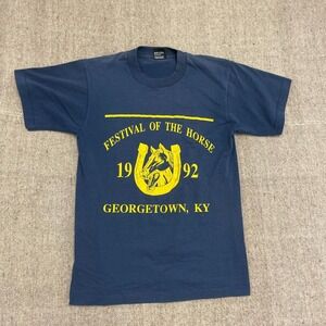Vintage Festival of the horse shirt mens medium blue 1990s georgetown Kentucky